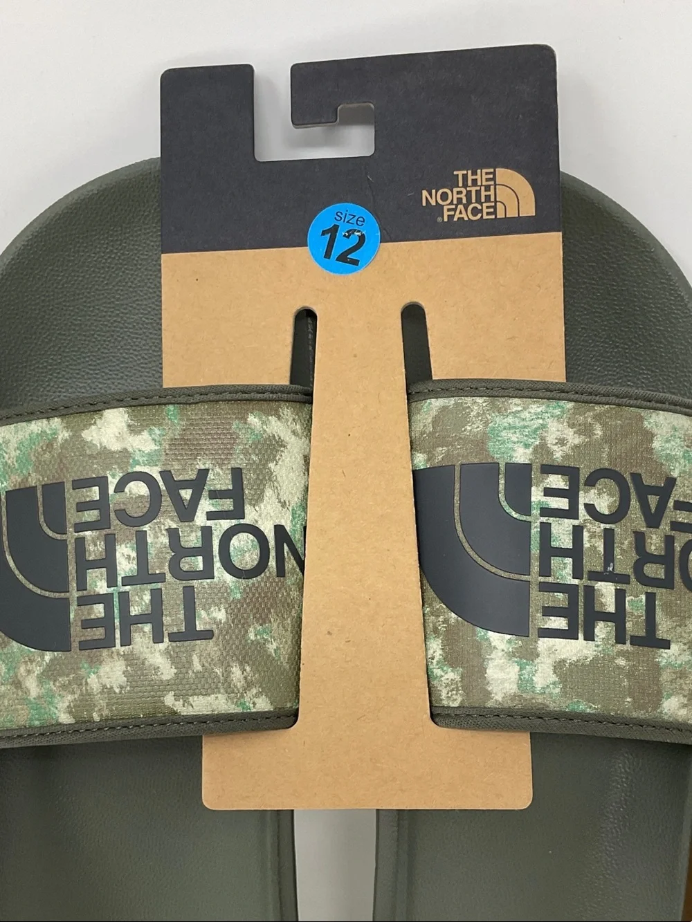 The North Face Men's Green Camo Slide Sandals